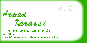 arpad karassi business card